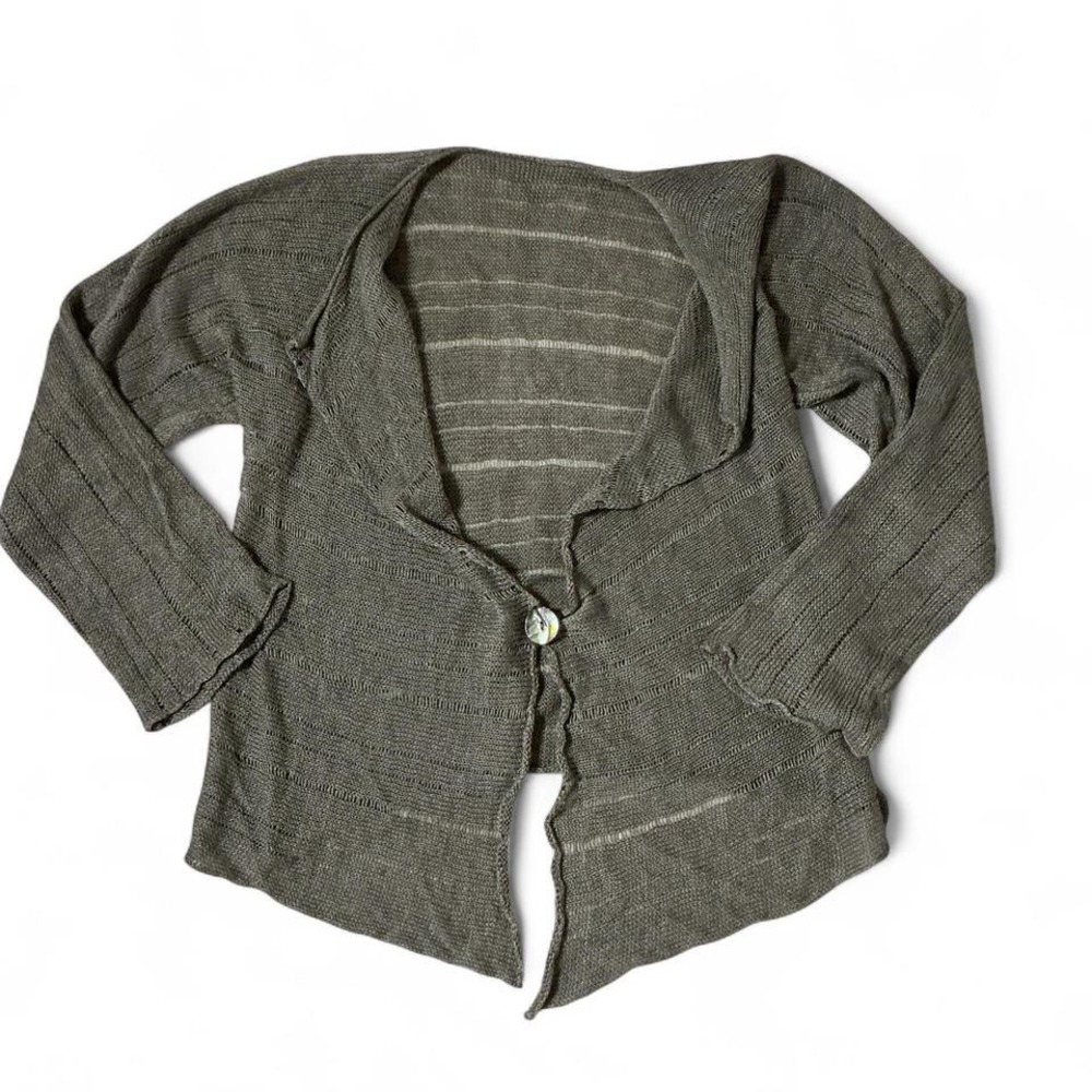 Y2K Womens Brown Knit Cardigan Fairycore Lightweight‎ Coastal Sustainable